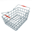 metal chome modern designed shoping basket render