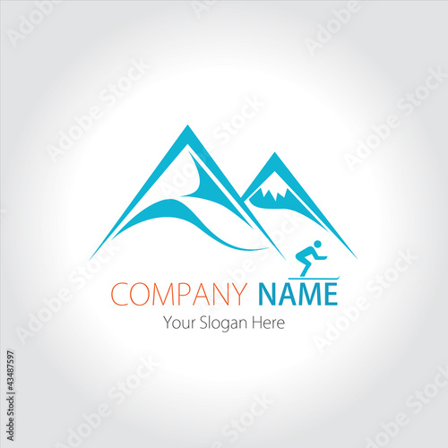 Logo Design Mountain on Company  Business  Logo Design  Vector  Mountain And Ski    Gudo