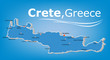 Crete island map, Greece