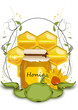 Vektor: Honig, Honigglas mit Banner Honig, Honigglas mit Banner