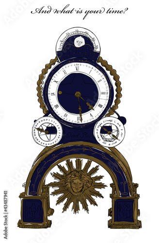 Vector: Old clock. Old clock.