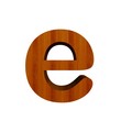 3d Font Wood Letter e