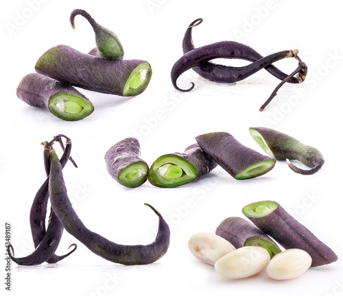 Photo: Collection of beans pods isolated on white background Collection of beans pods isolated on white background