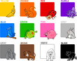 Vector: primary colors cartoon set primary colors cartoon set