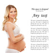 A young blond pregnant woman posing in white lingerie