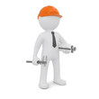 The white man in an orange helmet