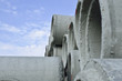 concrete pipe and blue sky