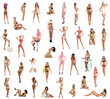 A large collage of women standing in different poses