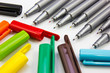 Pens on White Background
