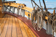 Close-up shot of rope. Taken at a shipyard.