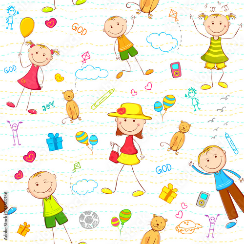 Vetor: Kid Birthday Background Kid Birthday Background