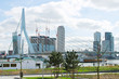 The park and embankment near the bridge Erasmus of Rotterdam. Ne