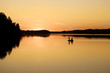 Fishing on the golden mirror