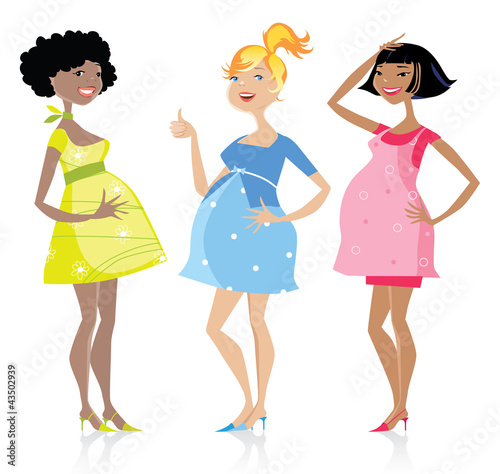 Vector: Happy pregnant women Happy pregnant women