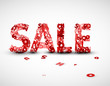 Vector red sale label made from letters