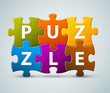 Vector colorful puzzle lettering
