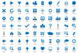 Set of blue navigation web icons isolated on white background