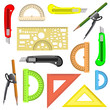 set of school instruments.