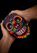 Photo: Beaded skull with hands Beaded skull with hands