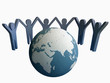 Ecological Concept with Blue Earth in 3D
