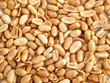 Close up of fried, peeled and salted peanuts.
