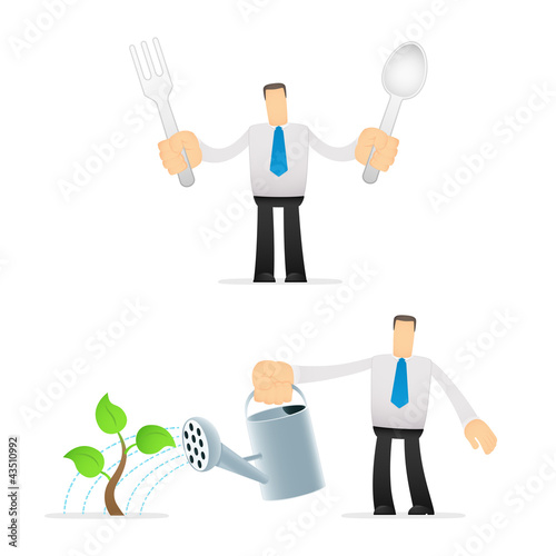 Vector: funny cartoon office worker funny cartoon office worker
