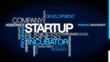 Startup company business incubator tag cloud video animation