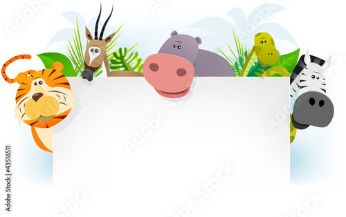 Vektor: Wild African Animals Background Wild African Animals Background