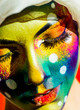 Photo: woman color face art woman color face art