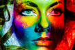 Photo: woman color face art woman color face art