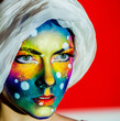 woman color  face art