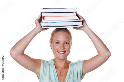 Foto: Studentin mit Büchern Studentin mit Büchern
