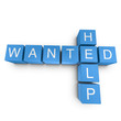 Help wanted 3D crossword on white background