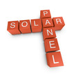 Illustration: Solar panel 3D crossword on white background Solar panel 3D crossword on white background
