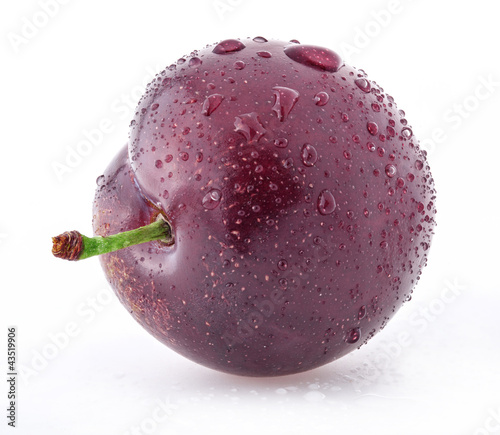 Photo: Plums isolated on white background Plums isolated on white background