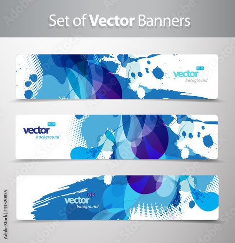 Vector: Set of abstract colorful web headers. Set of abstract colorful web headers.