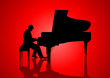 Vettoriale: Silhouette illustration of a pianist Silhouette illustration of a pianist