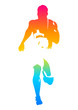 Colorful man figure of a sprinter