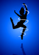 Silhouette illustration of a woman figure dancing
