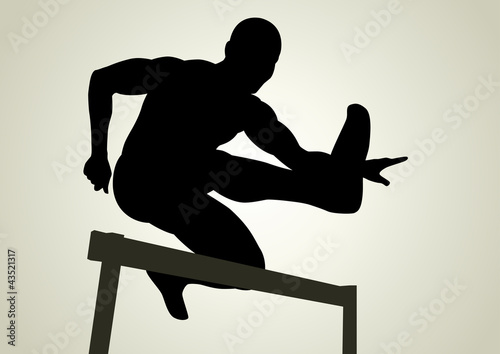 Vector: Silhouette illustration of a man figure jumping over obstacles Silhouette illustration of a man figure jumping over obstacles