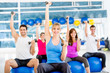 Gym people working out