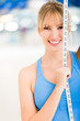 Woman loosing inches at the gym