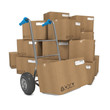 Hand Truck with Several Boxes on Background.