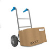 Hand Truck with Box on White Background. Free Shipping Concept.