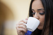 Girl drinking coffee