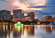Orlando sunset over Lake Eola