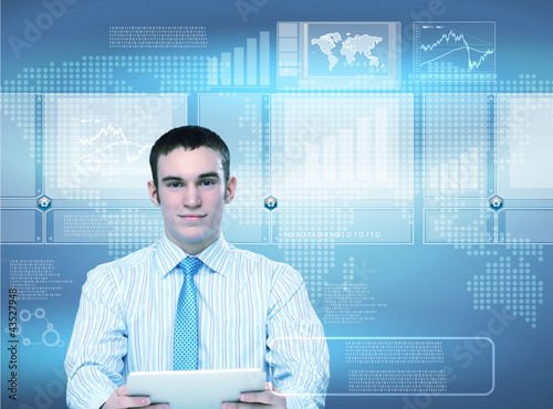 Illustration: Virtual technology in business Virtual technology in business