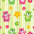 Vector seamless pattern of a toy teddy bear