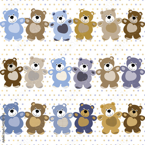 Vector: vector seamless pattern of a toy teddy bear vector seamless pattern of a toy teddy bear