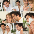 Montage of a couple in the bathroom